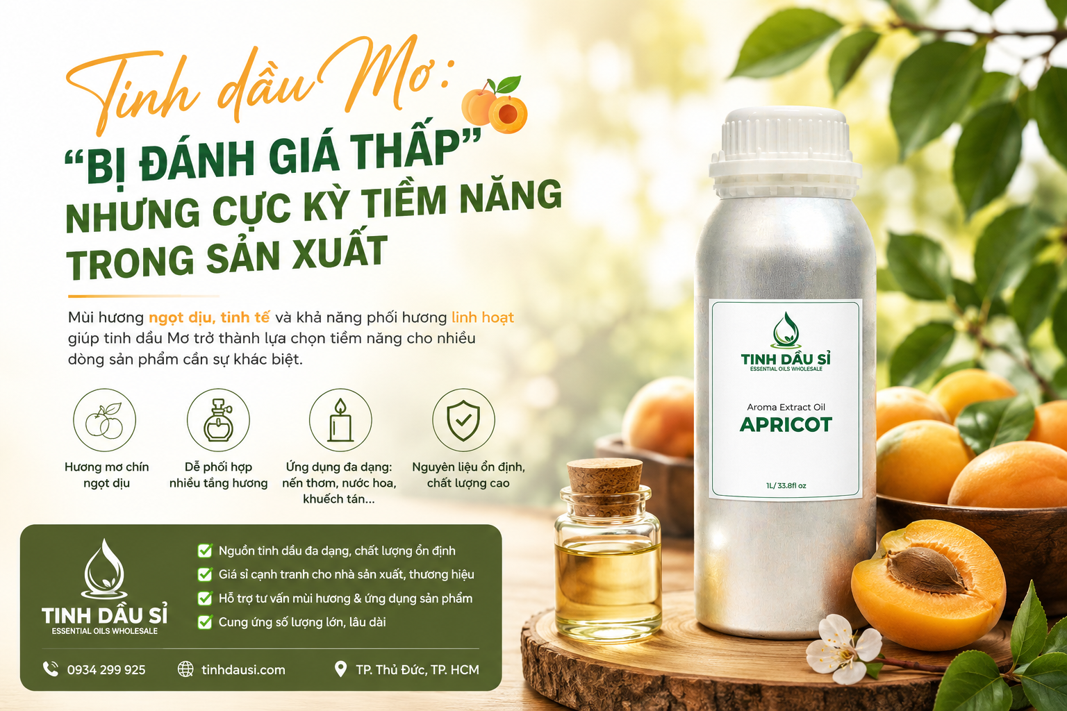 Tinh dầu Mơ: “Bị đánh giá thấp” nhưng cực kỳ tiềm năng trong sản xuất